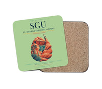 Thumbnail for St. George Regional Airport (SGU) design on light green 1 piece coaster