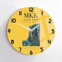 Thumbnail for Molokai Airport (MKK) design on yellow no frame wall clock