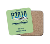 Thumbnail for Tecnam P2010 design on light green 1 piece coaster