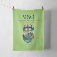 Thumbnail for Missoula Montana Airport (MSO) design on light green towel