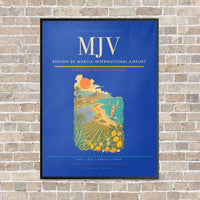 Thumbnail for Región de Murcia International Airport MJV vertical canvas print - framed - blue background