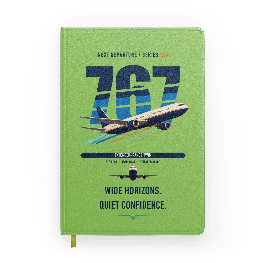 Boeing 767-300ER design on light green notebook