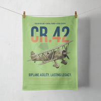 Thumbnail for Fiat CR.42 Falco design on light green towel
