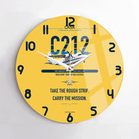 Thumbnail for CASA C-212-400 Aviocar design on yellow no frame wall clock