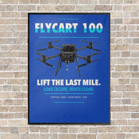 Thumbnail for DJI FlyCart 100 vertical canvas print - framed - blue background