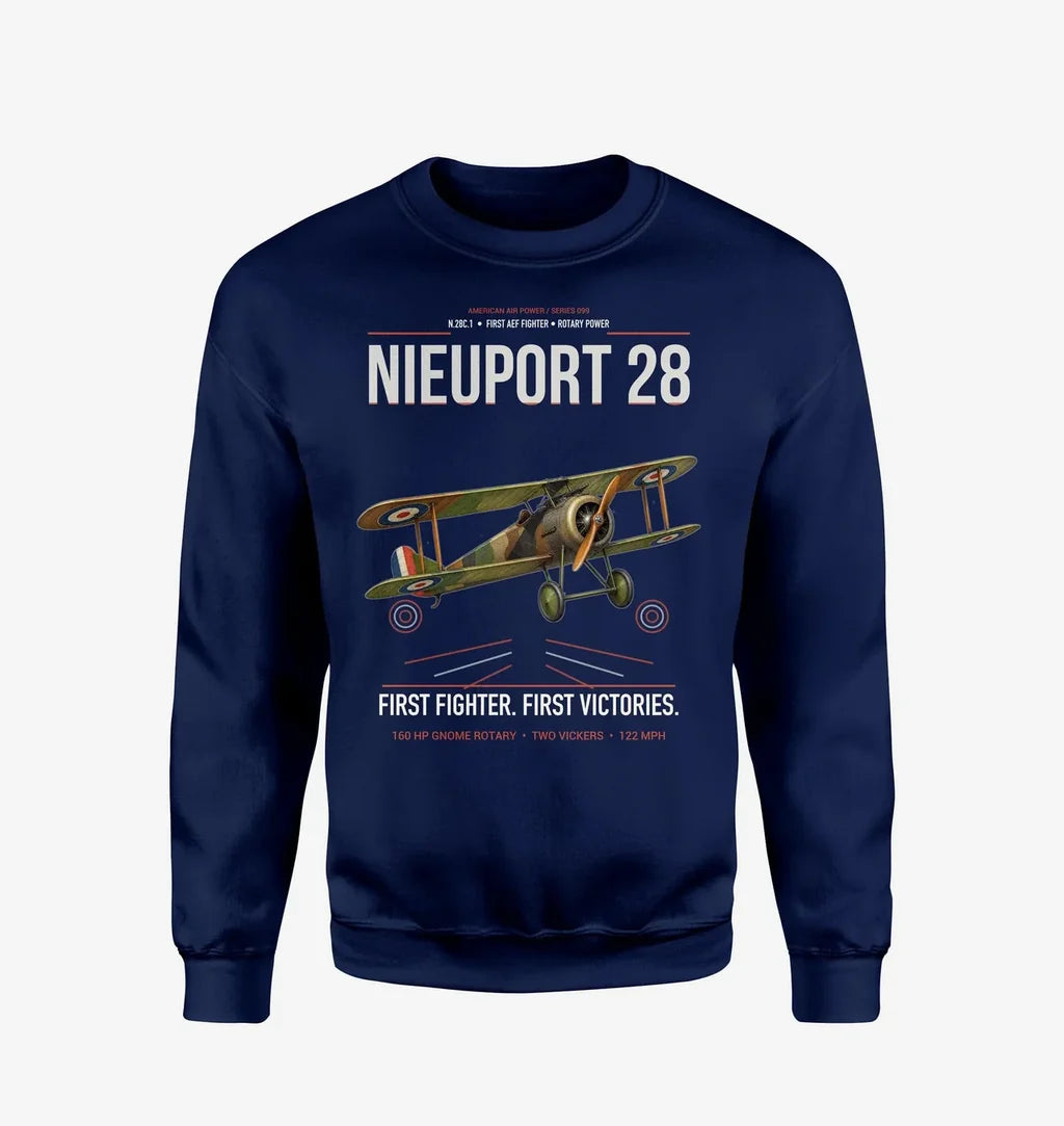 Nieuport 28C.1 design on navy blue sweatshirt