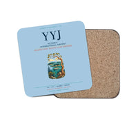Thumbnail for Victoria International Airport (YYJ) design on light blue 1 piece coaster