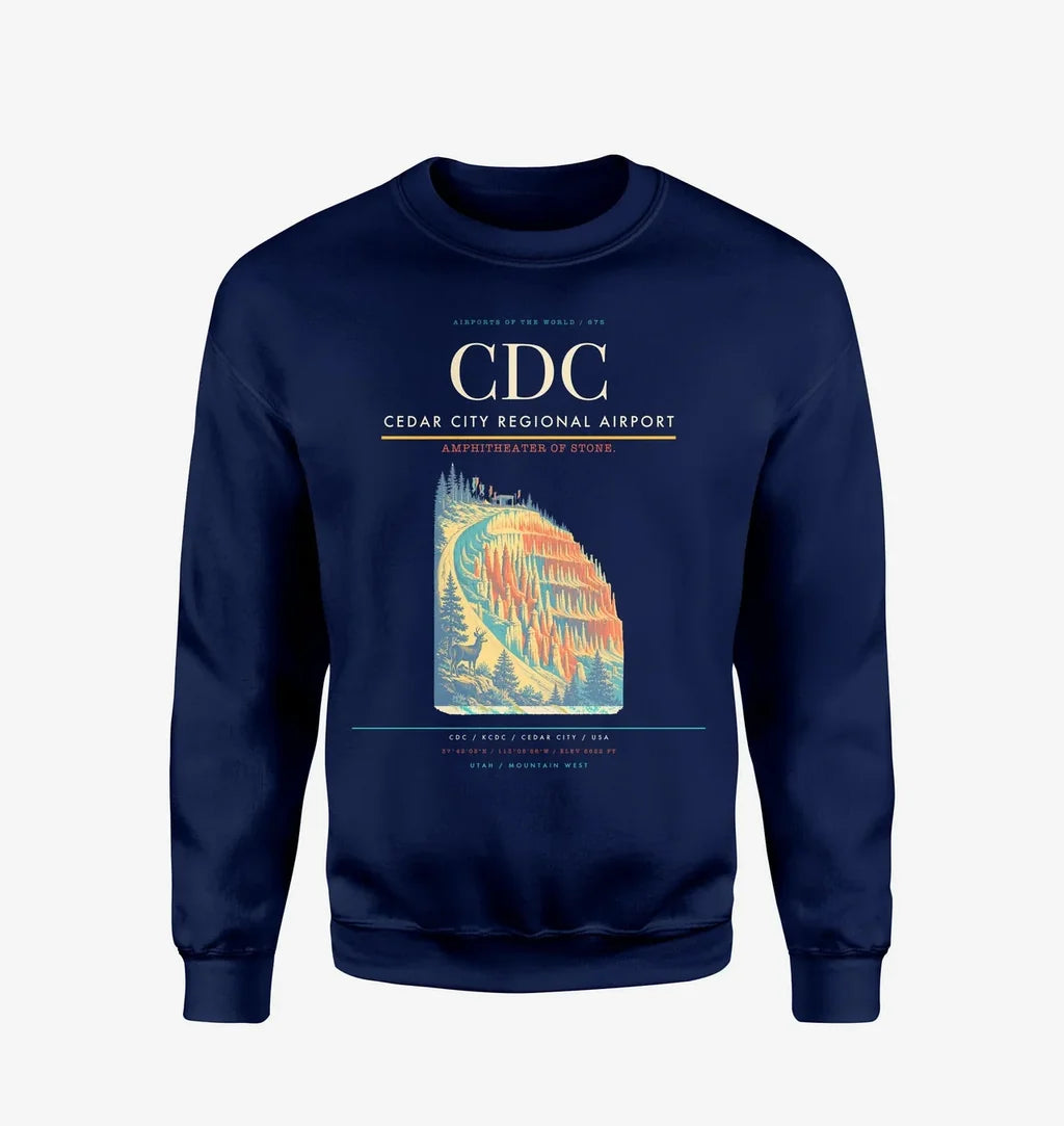 Cedar City Regional Airport CDC Sweatshirt - Navy Blue