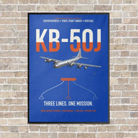 Thumbnail for KB-50J Superfortress vertical canvas print - framed - blue background