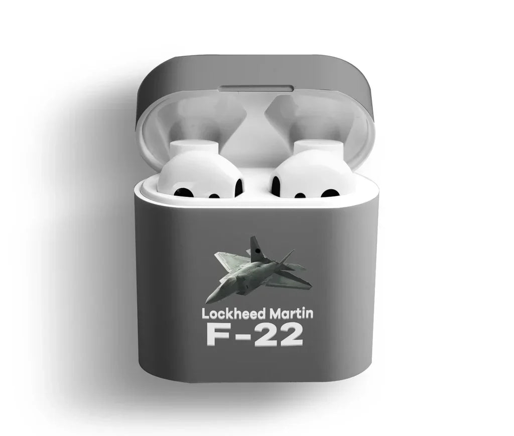 The Fighter Jet 22 Silhouette AirPods plastic case - Dark Gray