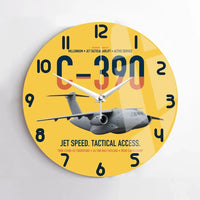 Thumbnail for C-390 Millennium design on yellow no frame wall clock