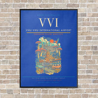 Thumbnail for Viru Viru International Airport VVI - Canvas Framed - Blue