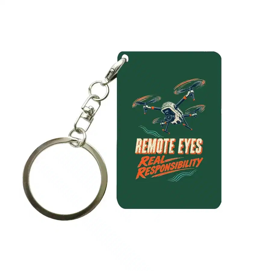 SIGNAL 584 - Remote Eyes Real Responsibility - Key Chain design on dark green key chain