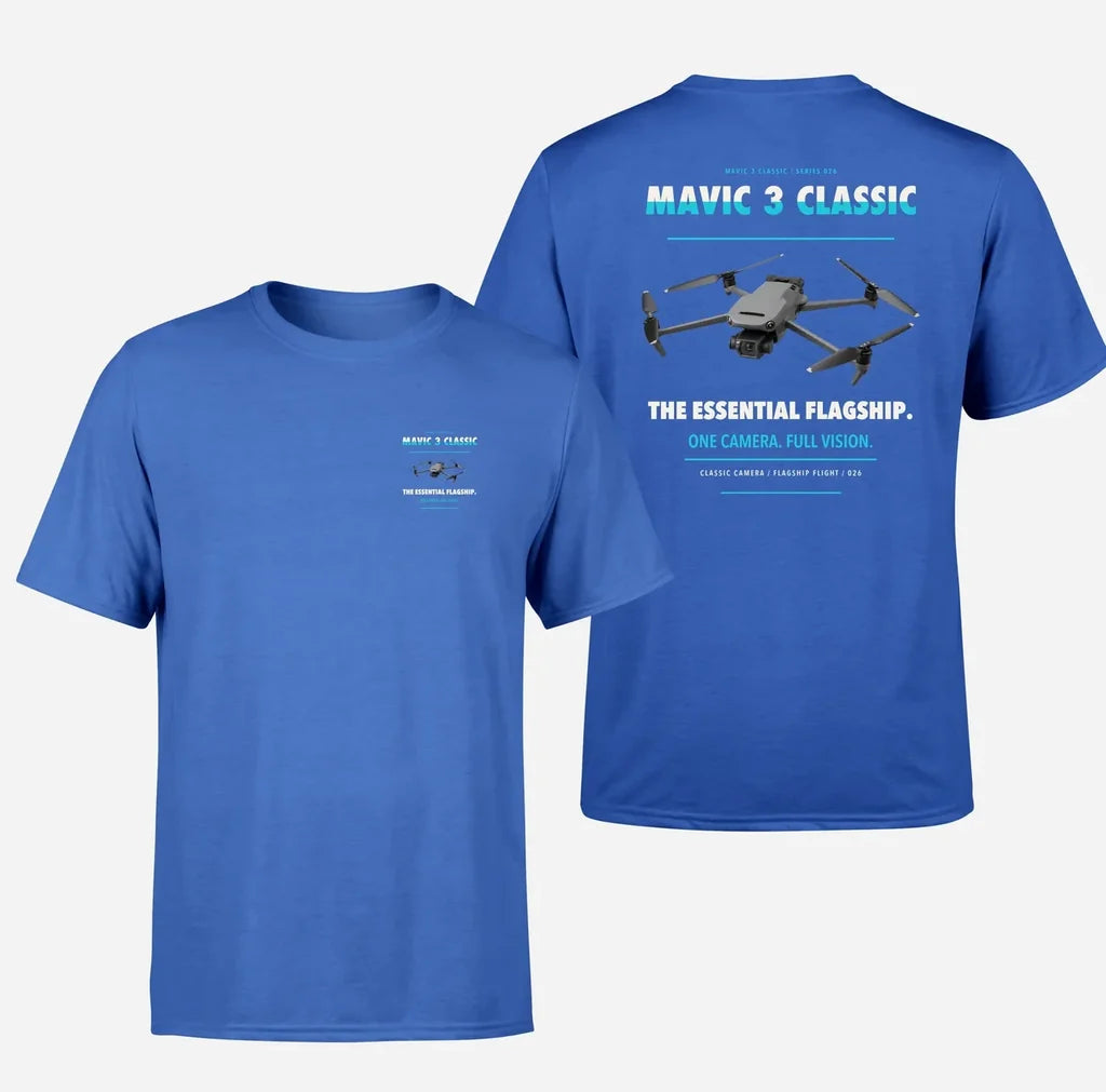 DJI Mavic 3 Classic design on blue t shirt