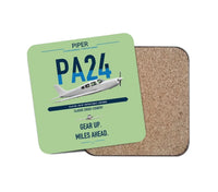 Thumbnail for Piper PA-24-250 Comanche 250 design on light green 1 piece coaster