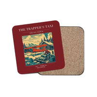 Thumbnail for The Trapper's Taxi - Designed Coasters design on dark red 1-piece