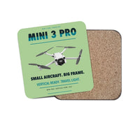 Thumbnail for DJI Mini 3 Pro design on light green 1 piece coaster