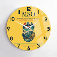 Thumbnail for Missoula Montana Airport (MSO) design on yellow no frame wall clock