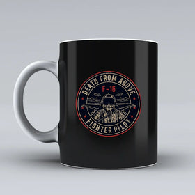 The Fighter Jet 16 Silhouette - Death From Above Ceramic White Mugs