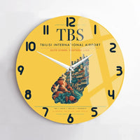 Thumbnail for Tbilisi International Airport (TBS) design on yellow no frame wall clock