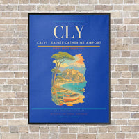 Thumbnail for Calvi - Sainte-Catherine Airport CLY vertical canvas print - framed - blue background