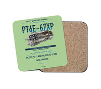 Thumbnail for PT6E-67XP design on light green 1 piece coaster
