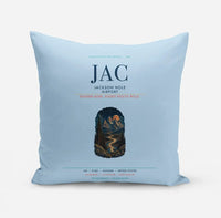 Thumbnail for Jackson Hole Airport (JAC) design on light blue pillow