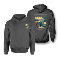 Thumbnail for VINTAGE G4522 - The Ration Queue By The Field - Double-Side Hoodie design on darkgray double side