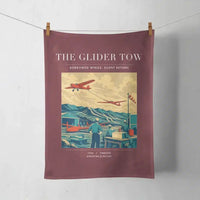 Thumbnail for VINTAGE G4249 - The Glider Tow - Designed Towels design on darkred