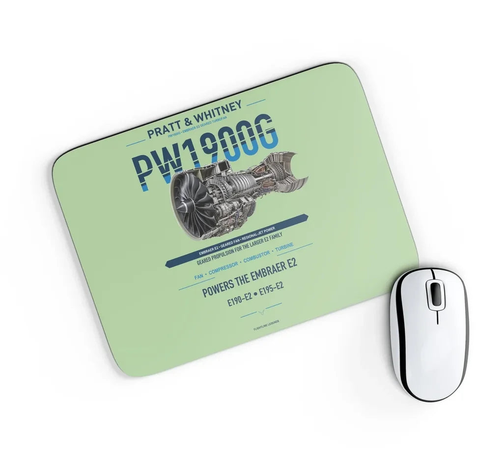 PW1900G design on light green rectangle mouse pad