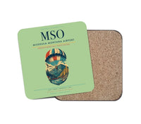 Thumbnail for Missoula Montana Airport (MSO) design on light green 1 piece coaster