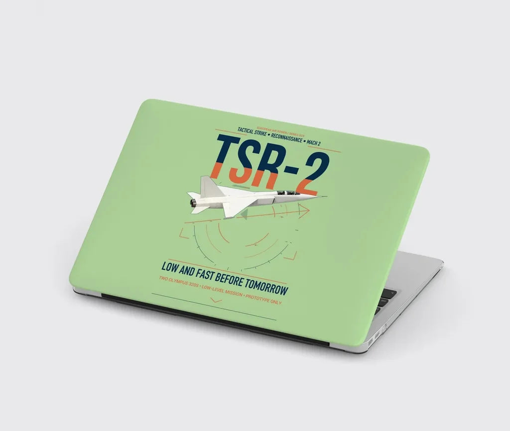 BAC TSR-2 design on light green MacBook case