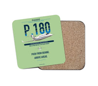 Thumbnail for Piaggio P.180 Avanti EVO design on light green 1 piece coaster