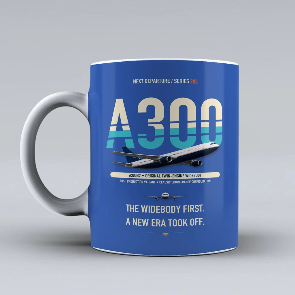 A300B2 Mug design on blue airbus
