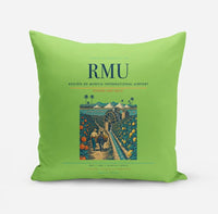 Thumbnail for Región de Murcia International Airport (RMU) design on light green pillow