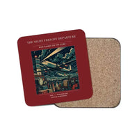 Thumbnail for The Night Freight Departure - Designed Coasters design on dark red 1-piece