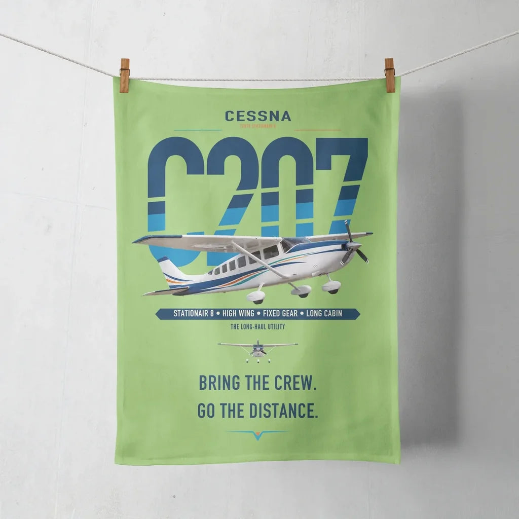 Cessna T207A Stationair 8 design on light green towel