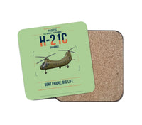 Thumbnail for Piasecki H-21C Shawnee design on light green 1 piece coaster
