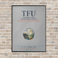 Thumbnail for Chengdu Tianfu International Airport TFU vertical canvas print - framed - light gray background