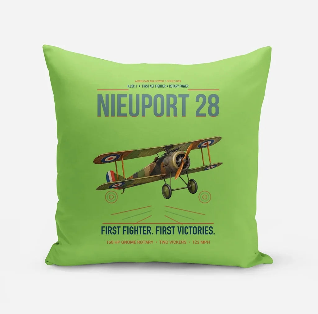 Nieuport 28C.1 design on light green pillow