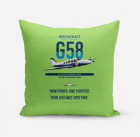 Thumbnail for Beechcraft Baron G58 design on light green pillow