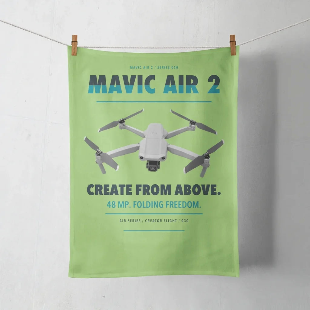 DJI Mavic Air 2 design on light green towel