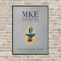 Thumbnail for Milwaukee Mitchell International Airport MKE vertical canvas print - framed - light gray background