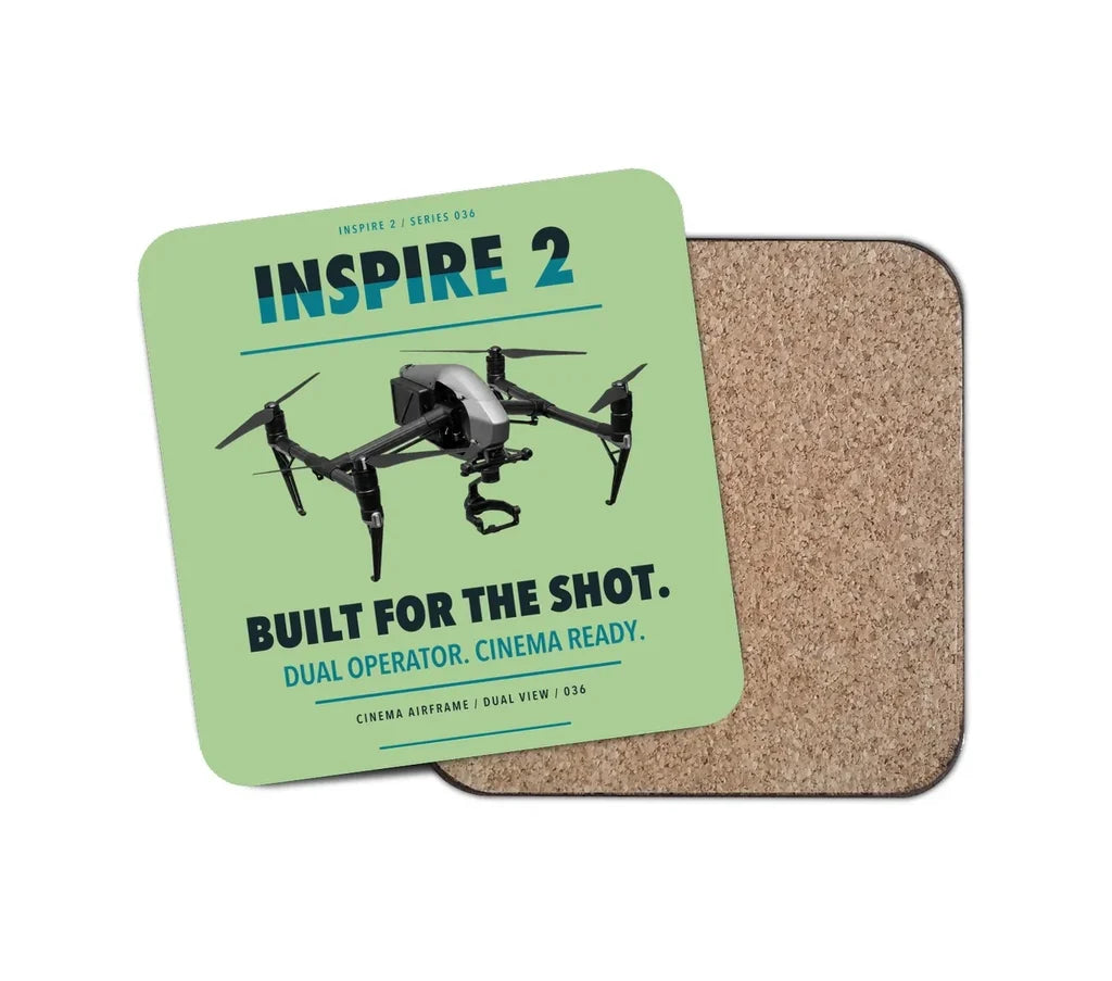 DJI Inspire 2 design on light green 1 piece coaster