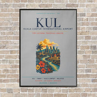 Thumbnail for Kuala Lumpur International Airport KUL vertical canvas print - framed - light gray background
