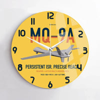 Thumbnail for MQ-9A Reaper design on yellow no frame wall clock