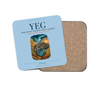 Thumbnail for Edmonton International Airport (YEG) design on light blue 1 piece coaster