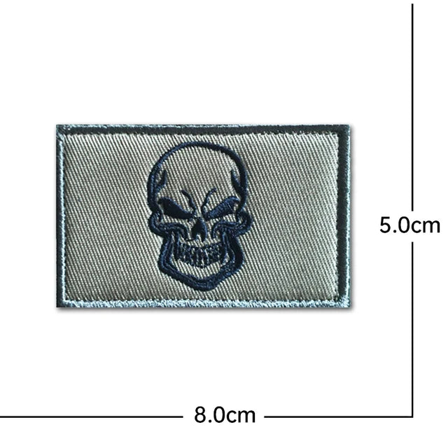 Black And White Skull Embroidery Patch - view 4