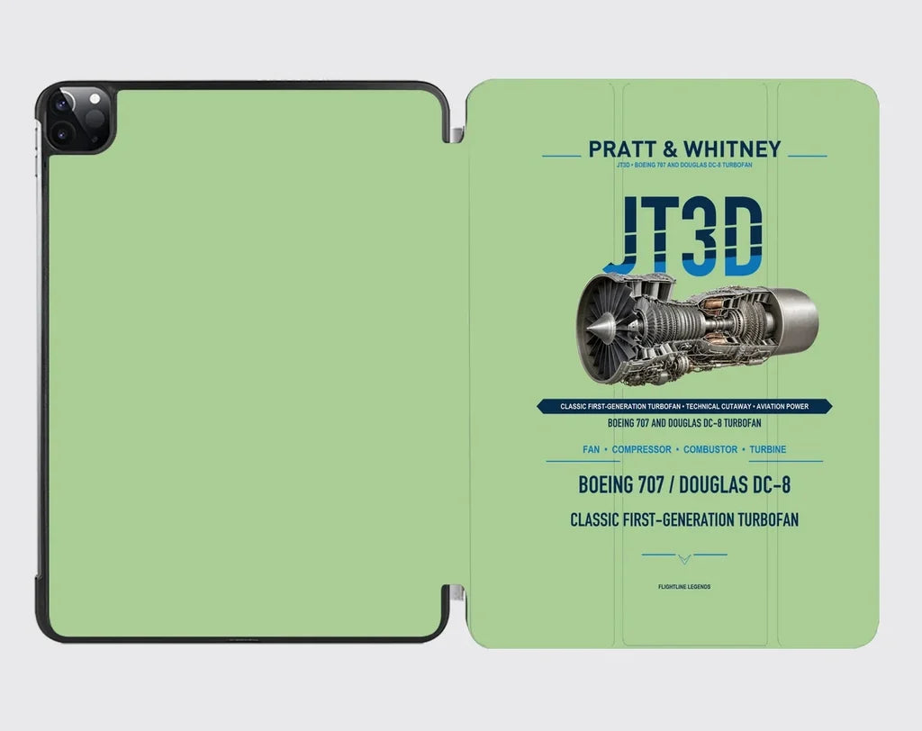 JT3D design on light green ipad tablet case