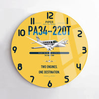Thumbnail for Piper PA-34-220T Seneca V design on yellow no frame wall clock